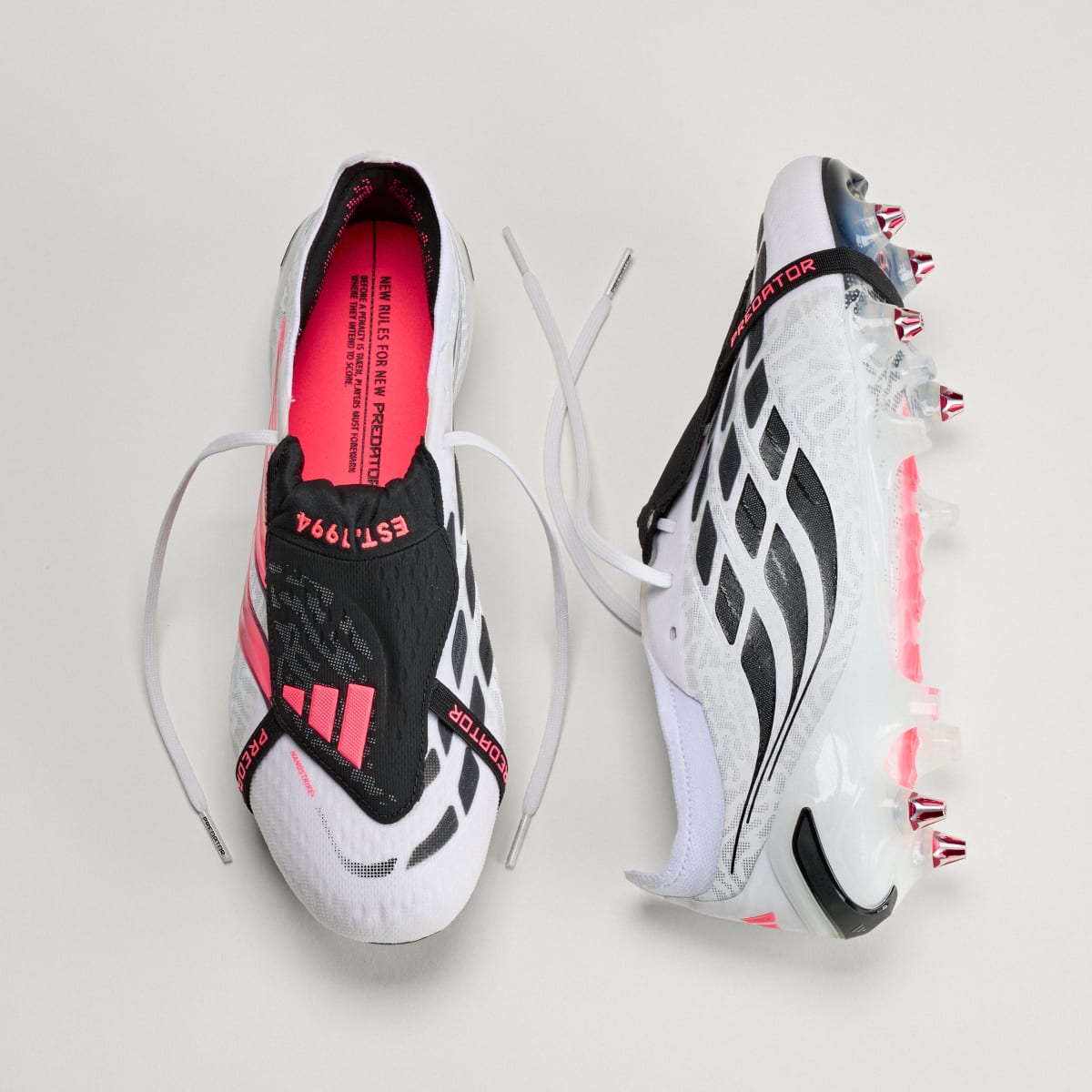 Adidas Men's Predator Elite Fold-Over Tongue Soft Ground Soccer Cleats - Cloud White / Solar Turbo / Core Black - Image 4