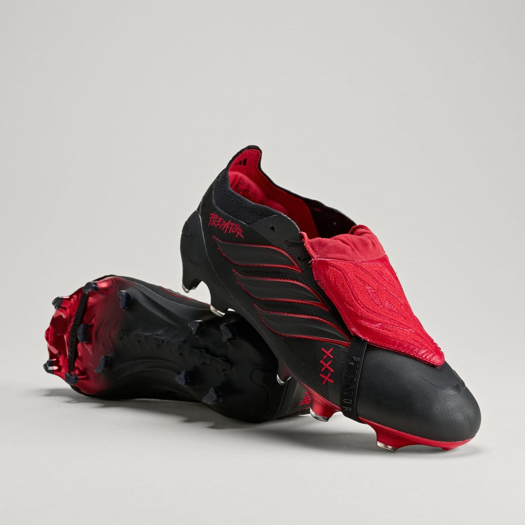 Adidas Women's Predator Elite L-TECH Fold-Over Tongue Firm Ground Soccer Cleats - Core Black / Core Black / Vivid Red - Image 1