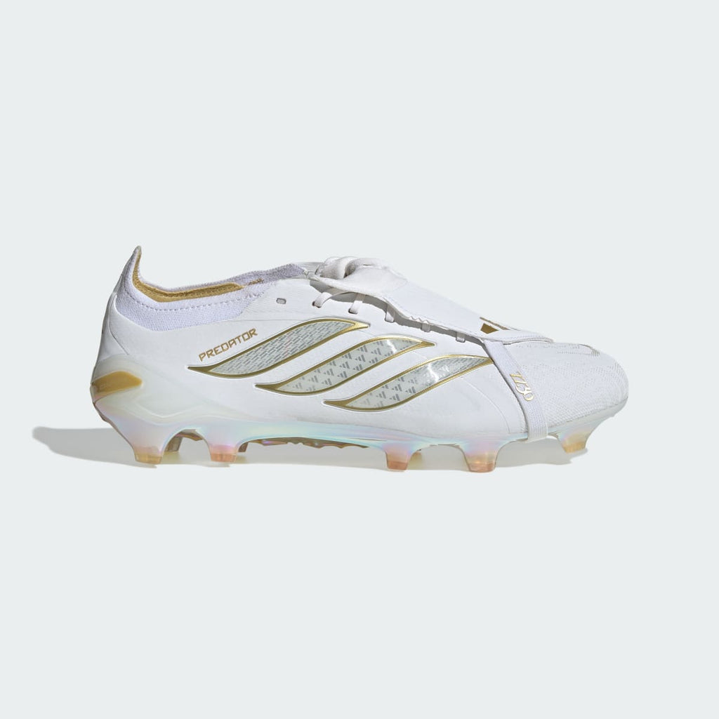 Adidas Women's Predator Elite Zidane Fold-Over Tongue Firm Ground Soccer Cleats - Cloud White / Cloud White / Gold Metallic - Image 2