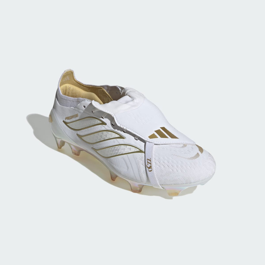 Adidas Women's Predator Elite Zidane Fold-Over Tongue Firm Ground Soccer Cleats - Cloud White / Cloud White / Gold Metallic - Image 5