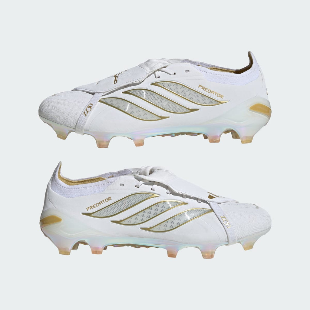 Adidas Women's Predator Elite Zidane Fold-Over Tongue Firm Ground Soccer Cleats - Cloud White / Cloud White / Gold Metallic - Image 8