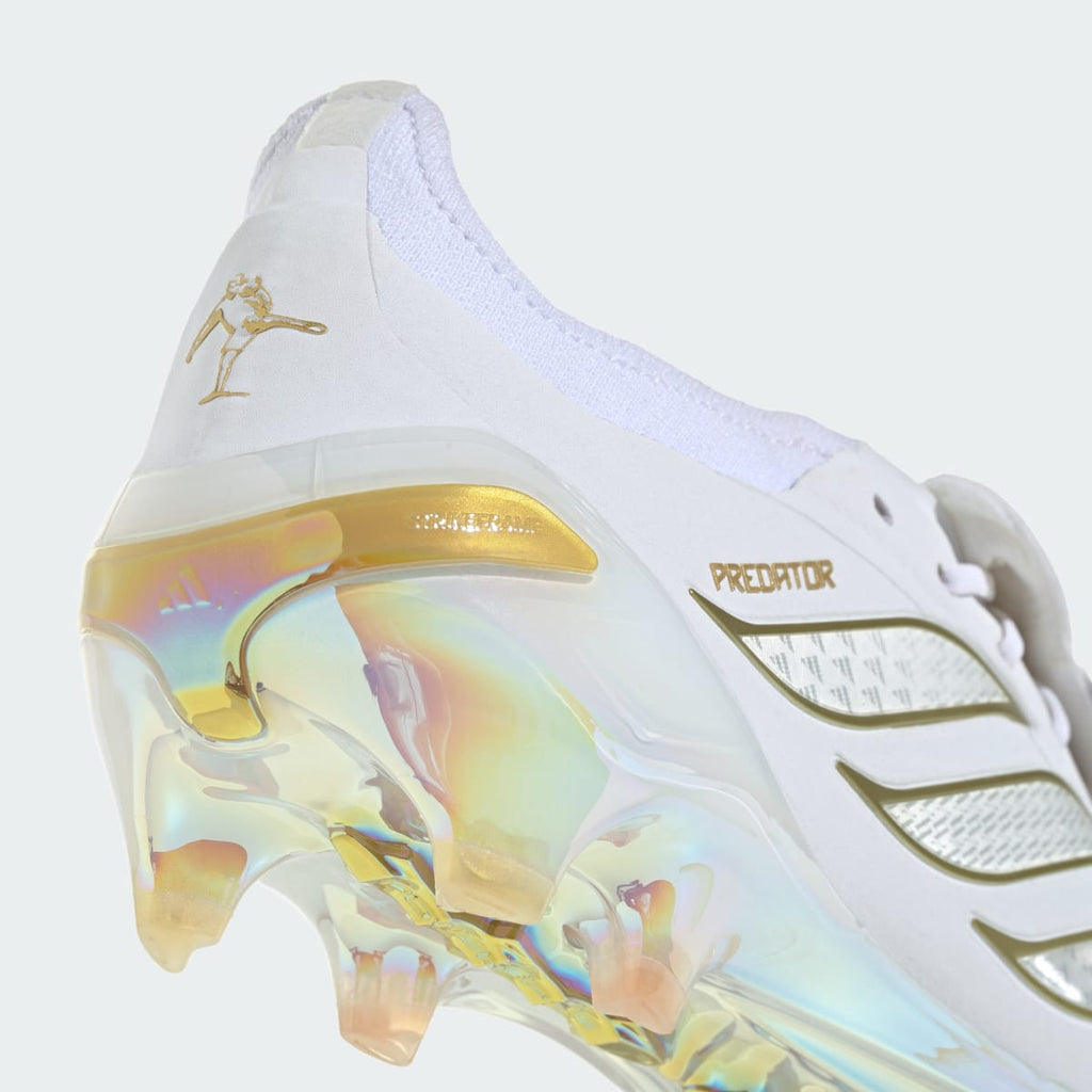 Adidas Men's Predator Elite Zidane Fold-Over Tongue Firm Ground Soccer Cleats - Cloud White / Cloud White / Gold Metallic - Image 10