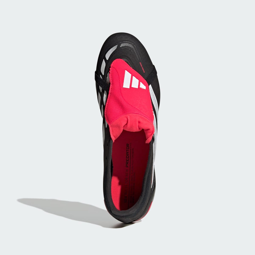 Adidas Men's Predator League Fold-Over Tongue Firm Ground Soccer Cleats - Core Black / Cloud White / Lucid Red - Image 3