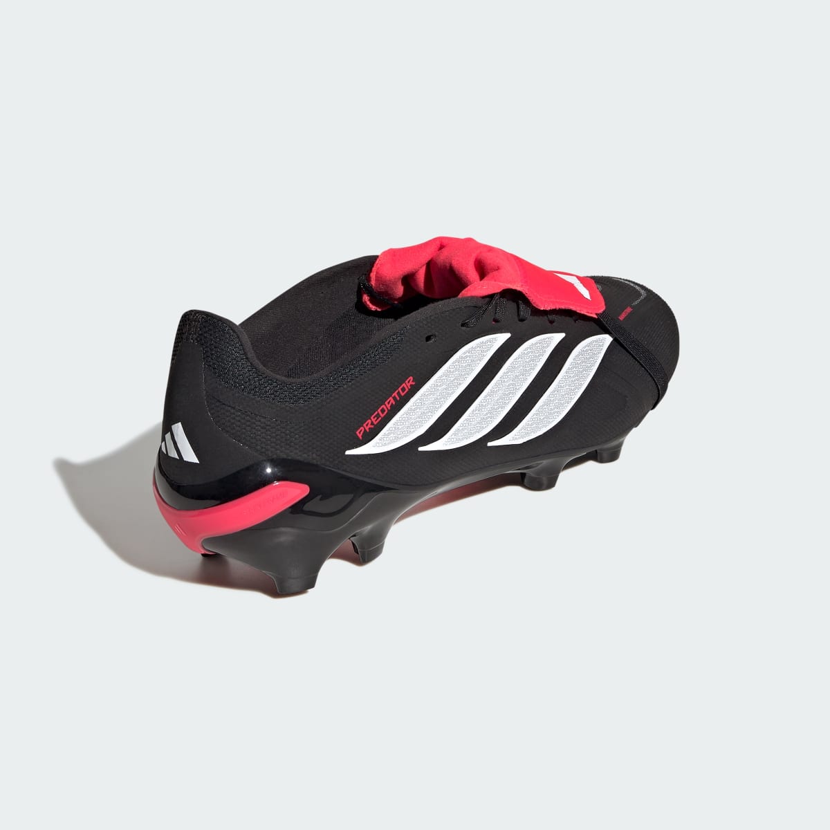 Adidas Men's Predator League Fold-Over Tongue Firm Ground Soccer Cleats - Core Black / Cloud White / Lucid Red - Image 6