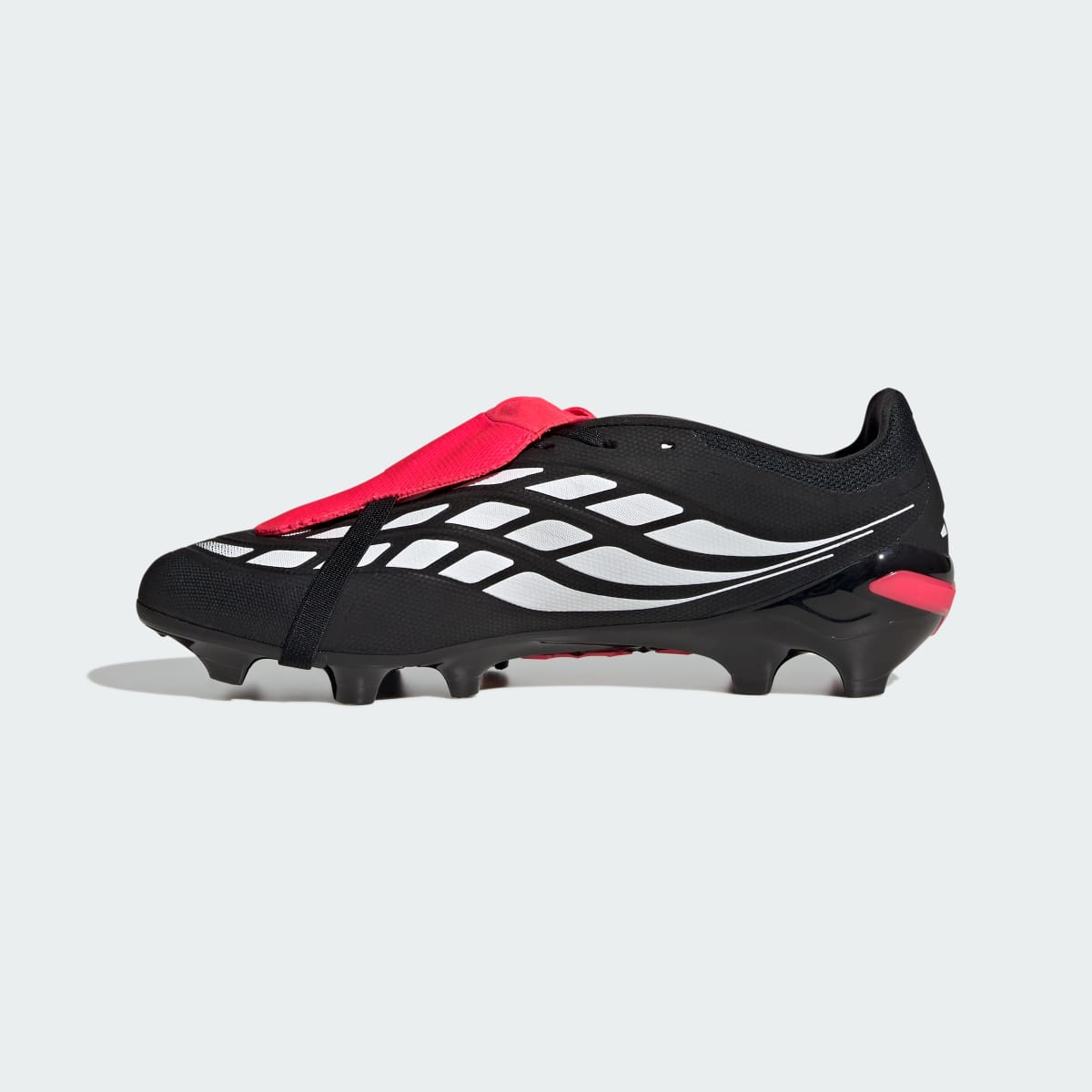 Adidas Men's Predator League Fold-Over Tongue Firm Ground Soccer Cleats - Core Black / Cloud White / Lucid Red - Image 7