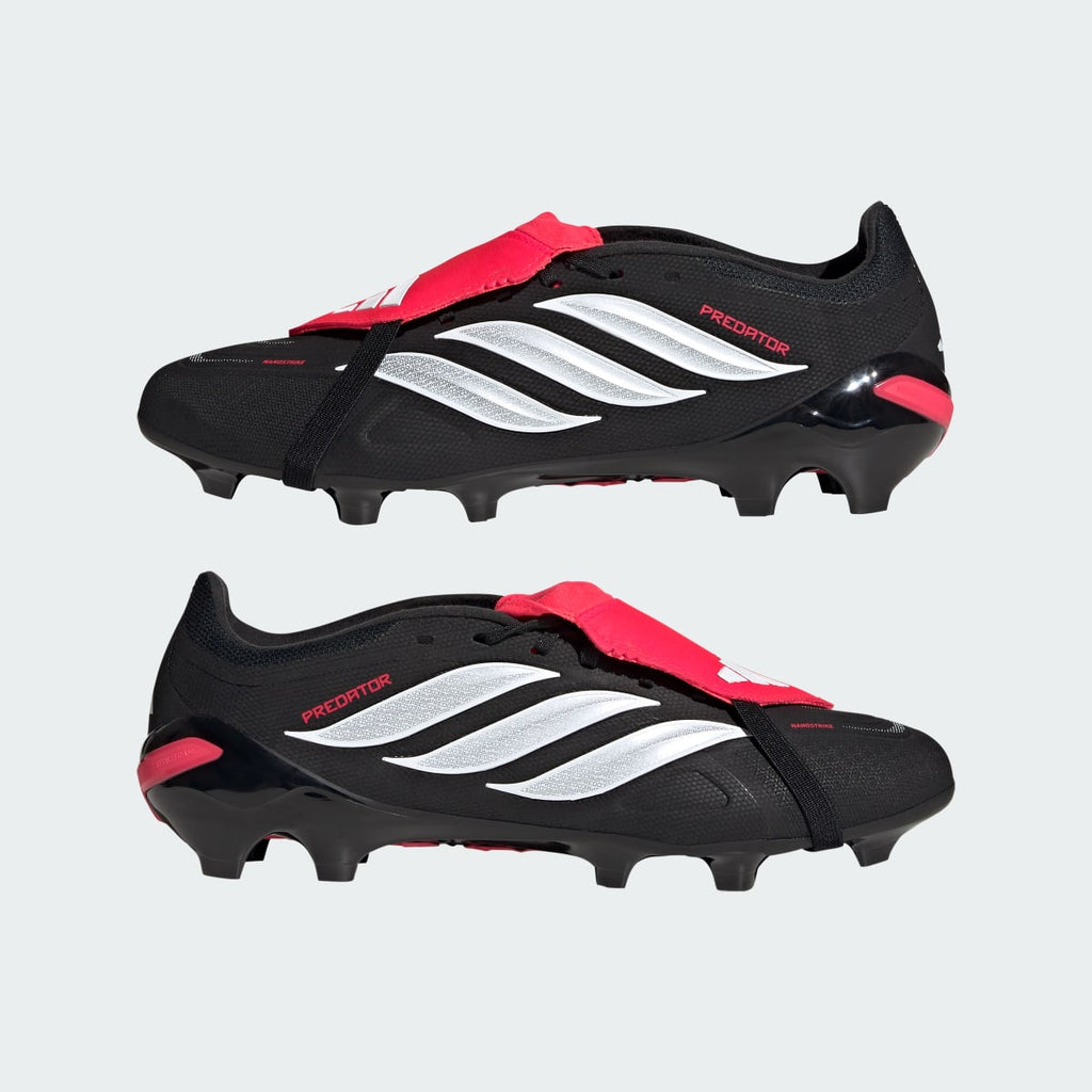 Adidas Men's Predator League Fold-Over Tongue Firm Ground Soccer Cleats - Core Black / Cloud White / Lucid Red - Image 8
