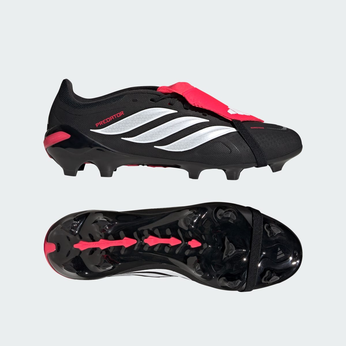 Adidas Women's Predator League Fold-Over Tongue Firm Ground Soccer Cleats - Core Black / Cloud White / Lucid Red - Image 1