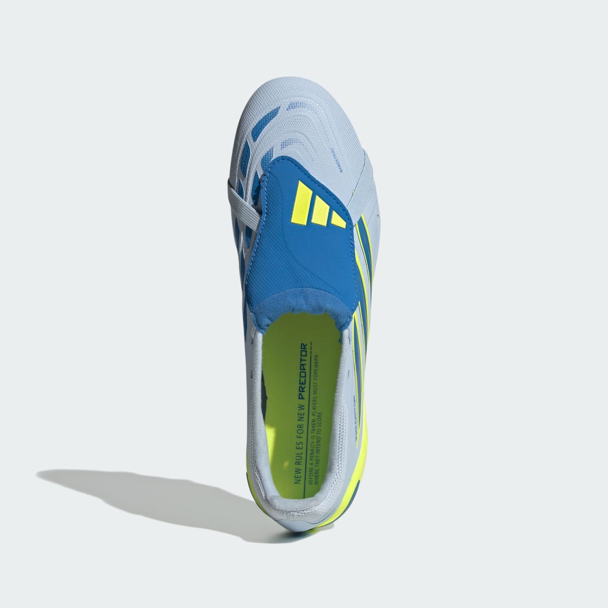 Adidas Men's Predator League Fold-Over Tongue Firm Ground Soccer Cleats - Crystal Sky / Ray Blue / Team Solar Yellow 2 - Image 3