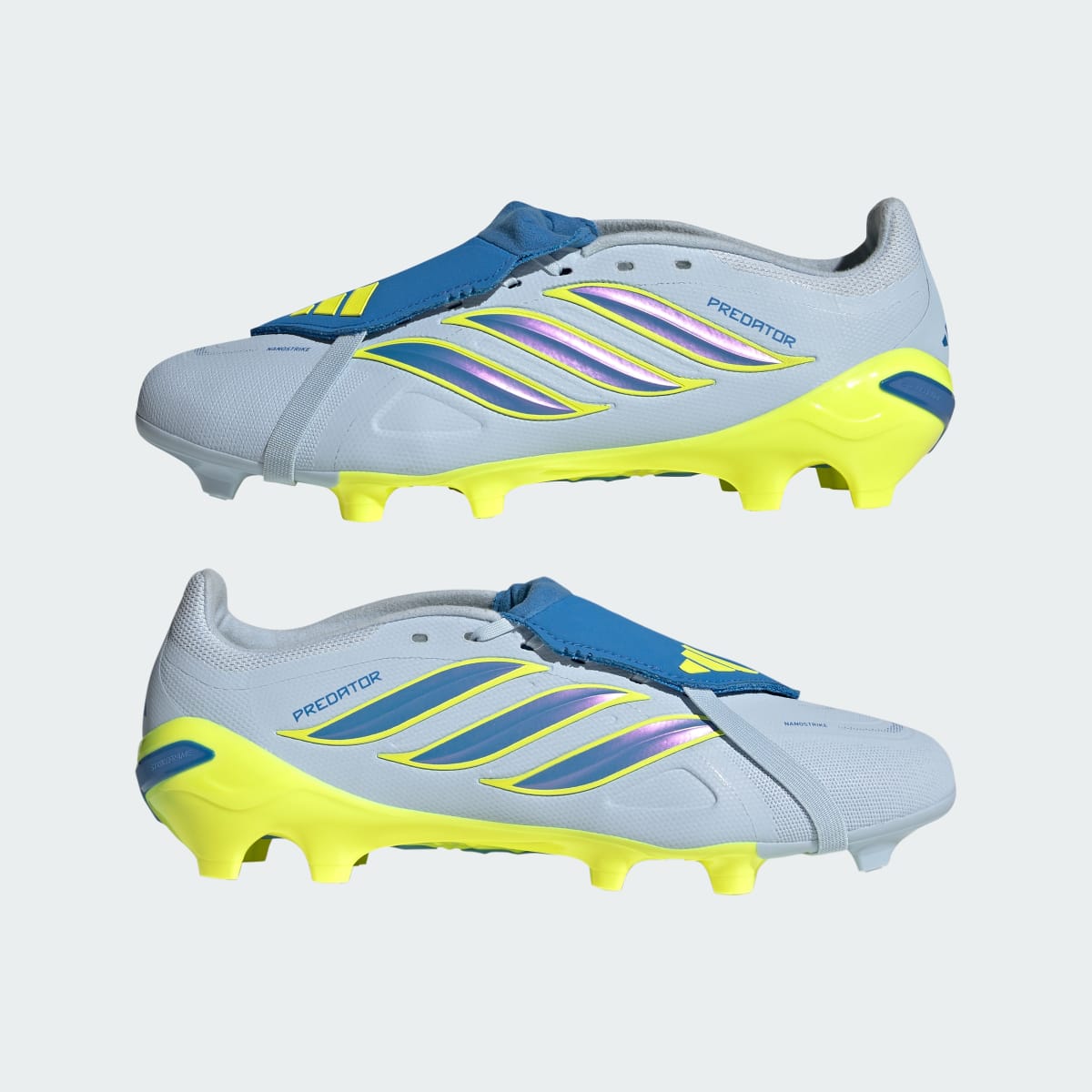Adidas Men's Predator League Fold-Over Tongue Firm Ground Soccer Cleats - Crystal Sky / Ray Blue / Team Solar Yellow 2 - Image 8