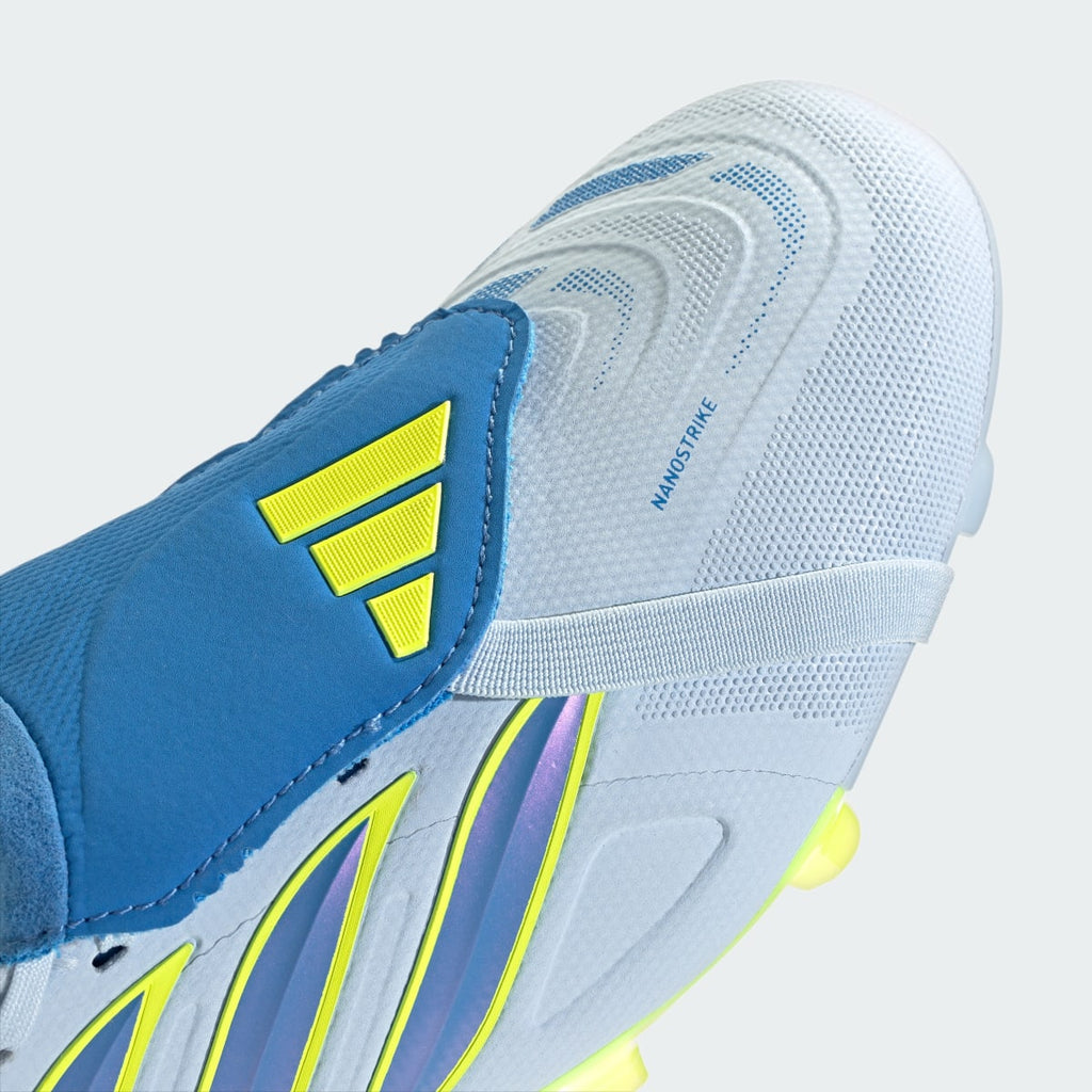 Adidas Men's Predator League Fold-Over Tongue Firm Ground Soccer Cleats - Crystal Sky / Ray Blue / Team Solar Yellow 2 - Image 10