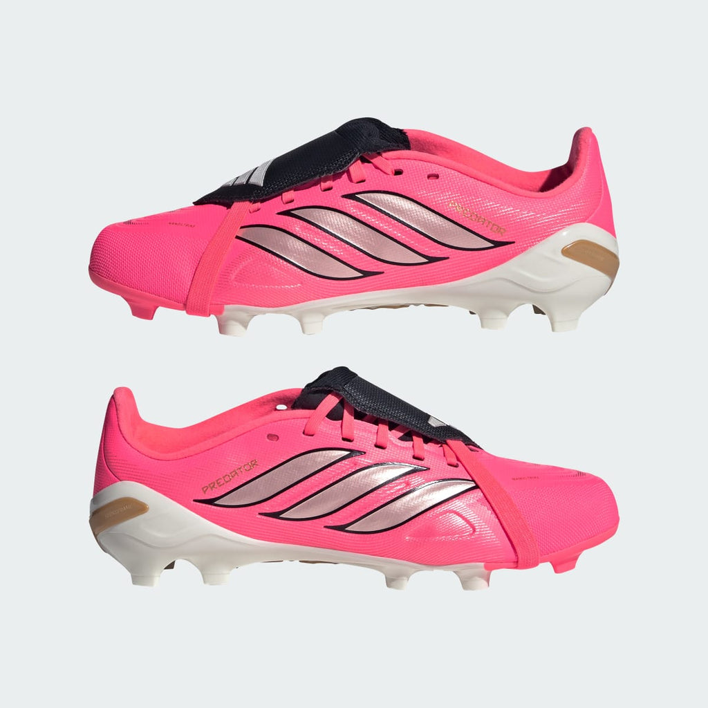 Adidas Kids' Predator League Fold-Over Tongue Firm Ground Soccer Cleats Kids - Solar Turbo / Thermal Chrome / Core Black - Image 8