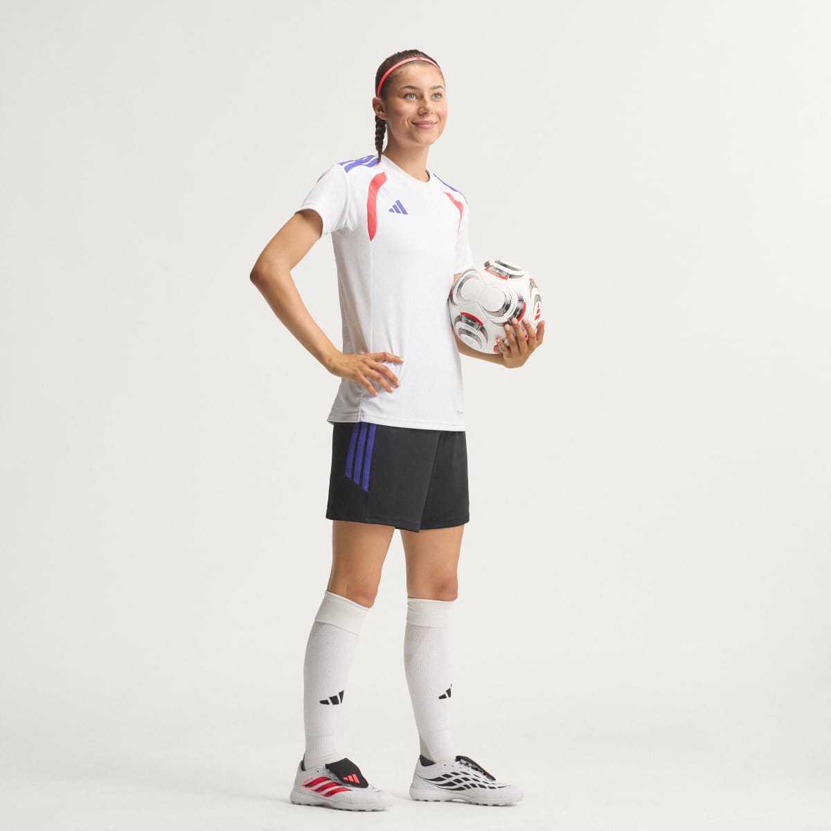 Adidas Women's Predator Pro Fold-Over Tongue Turf Soccer Cleats - Cloud White / Solar Turbo / Core Black - Image 5