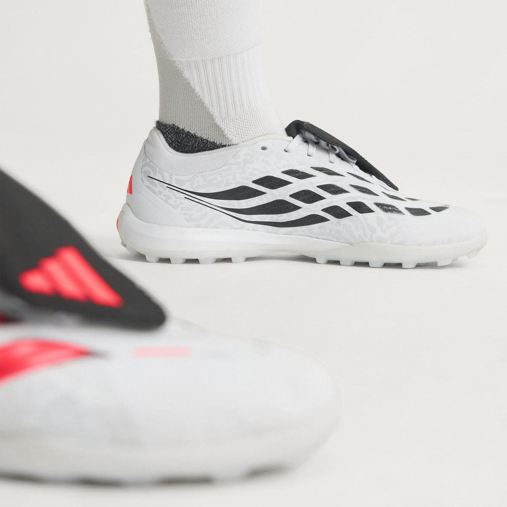 Adidas Women's Predator Pro Fold-Over Tongue Turf Soccer Cleats - Cloud White / Solar Turbo / Core Black - Image 6