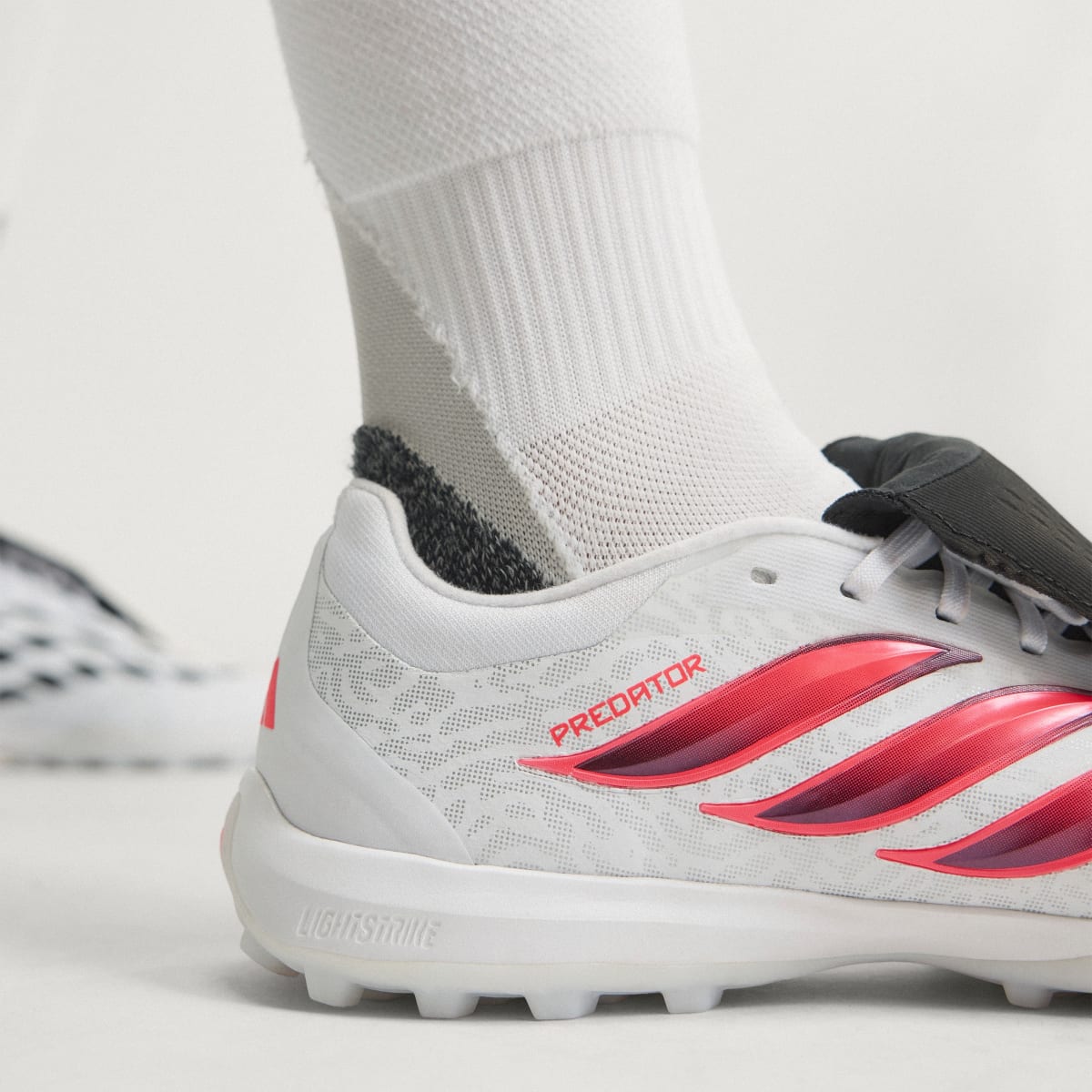 Adidas Women's Predator Pro Fold-Over Tongue Turf Soccer Cleats - Cloud White / Solar Turbo / Core Black - Image 7