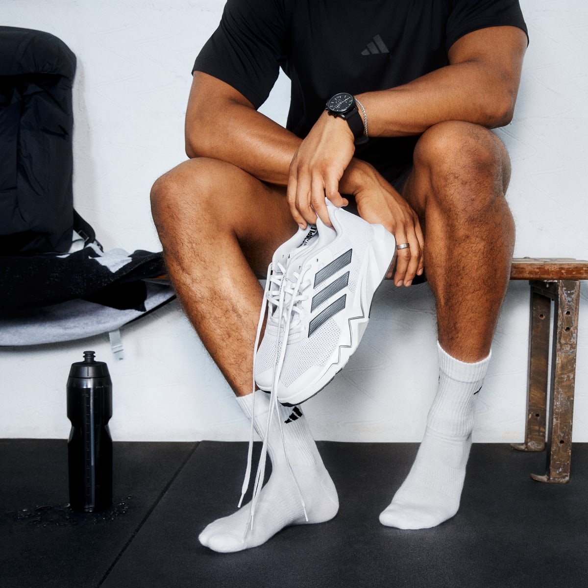 Adidas Men's RAPIDMOVE GO TRAINER M - Cloud White / Core Black / Iron Metallic - Image 13