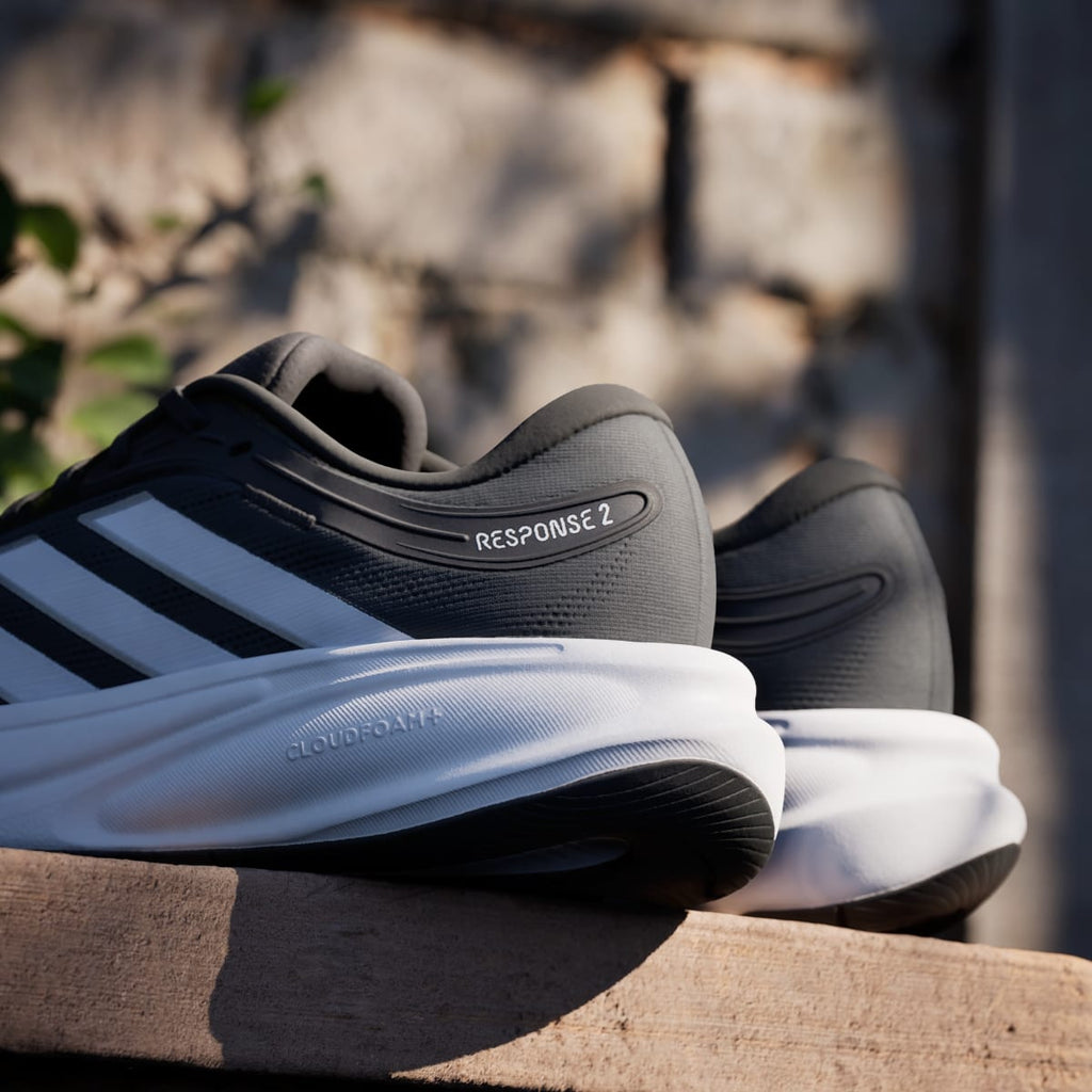 Adidas Men's RESPONSE 2 RUNNING SHOES - Core Black / Cloud White / Matte Silver - Image 10