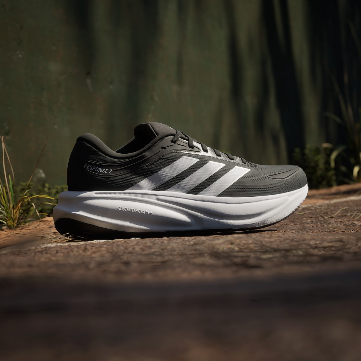 Adidas Men's RESPONSE 2 RUNNING SHOES - Core Black / Cloud White / Matte Silver - Image 3