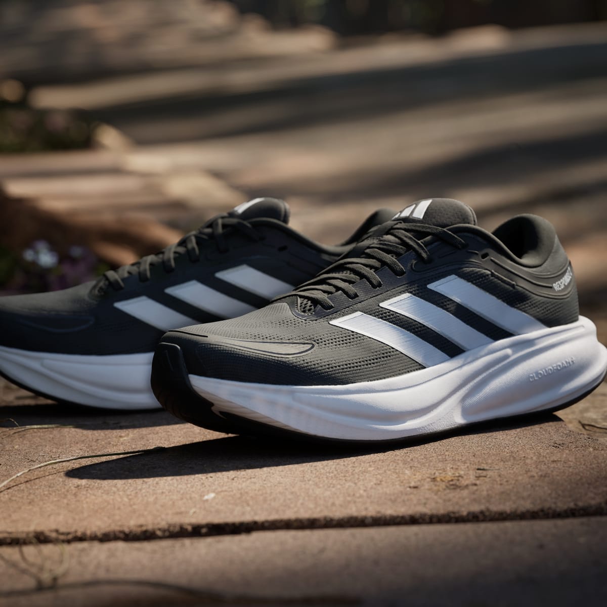 Adidas Men's RESPONSE 2 RUNNING SHOES - Core Black / Cloud White / Matte Silver - Image 9