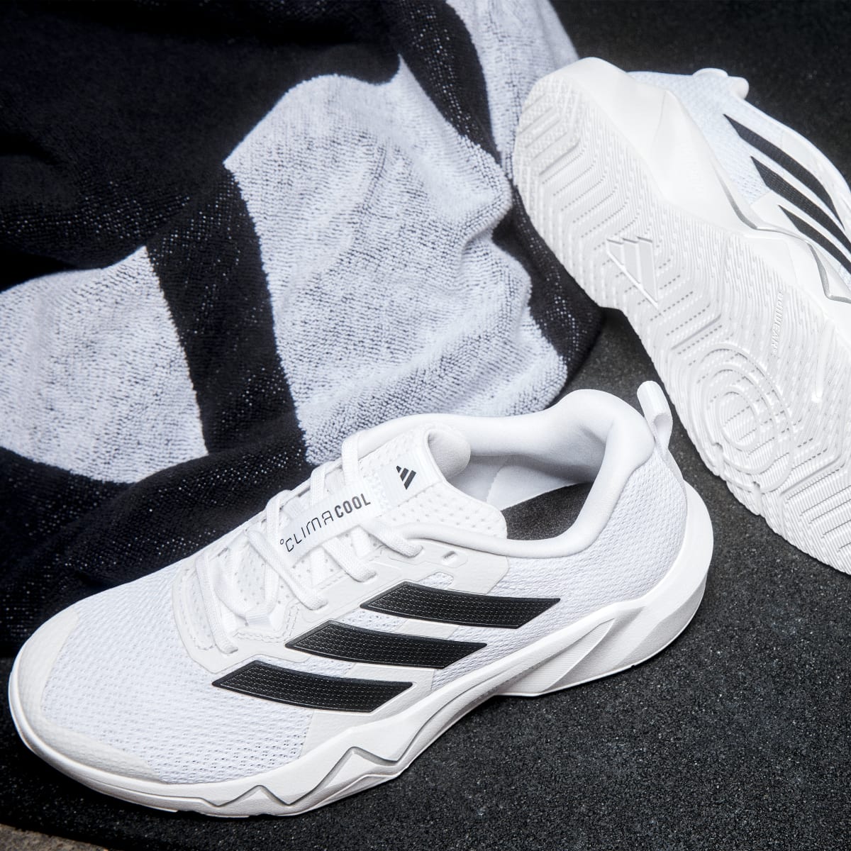 Adidas Women's Rapidmove Go Training Sneakers - Cloud White / Core Black / Silver Metallic - Image 14