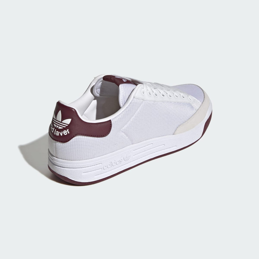 Adidas Men's Rod Laver Shoes - Cloud White / Cloud White / Maroon - Image 5