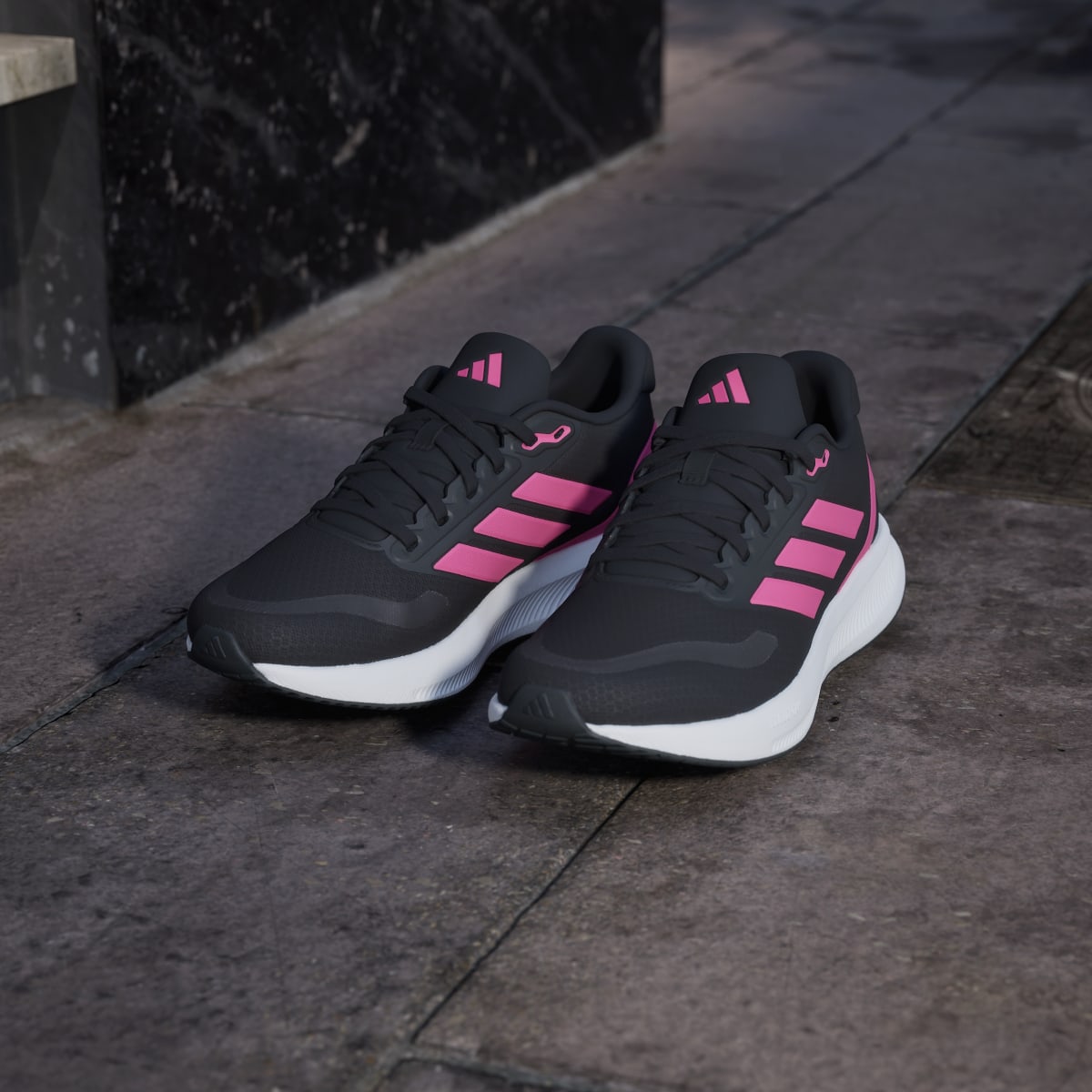 Adidas Women's Runfalcon 5 Running Shoes - Core Black / Pink Fusion / Cloud White - Image 8