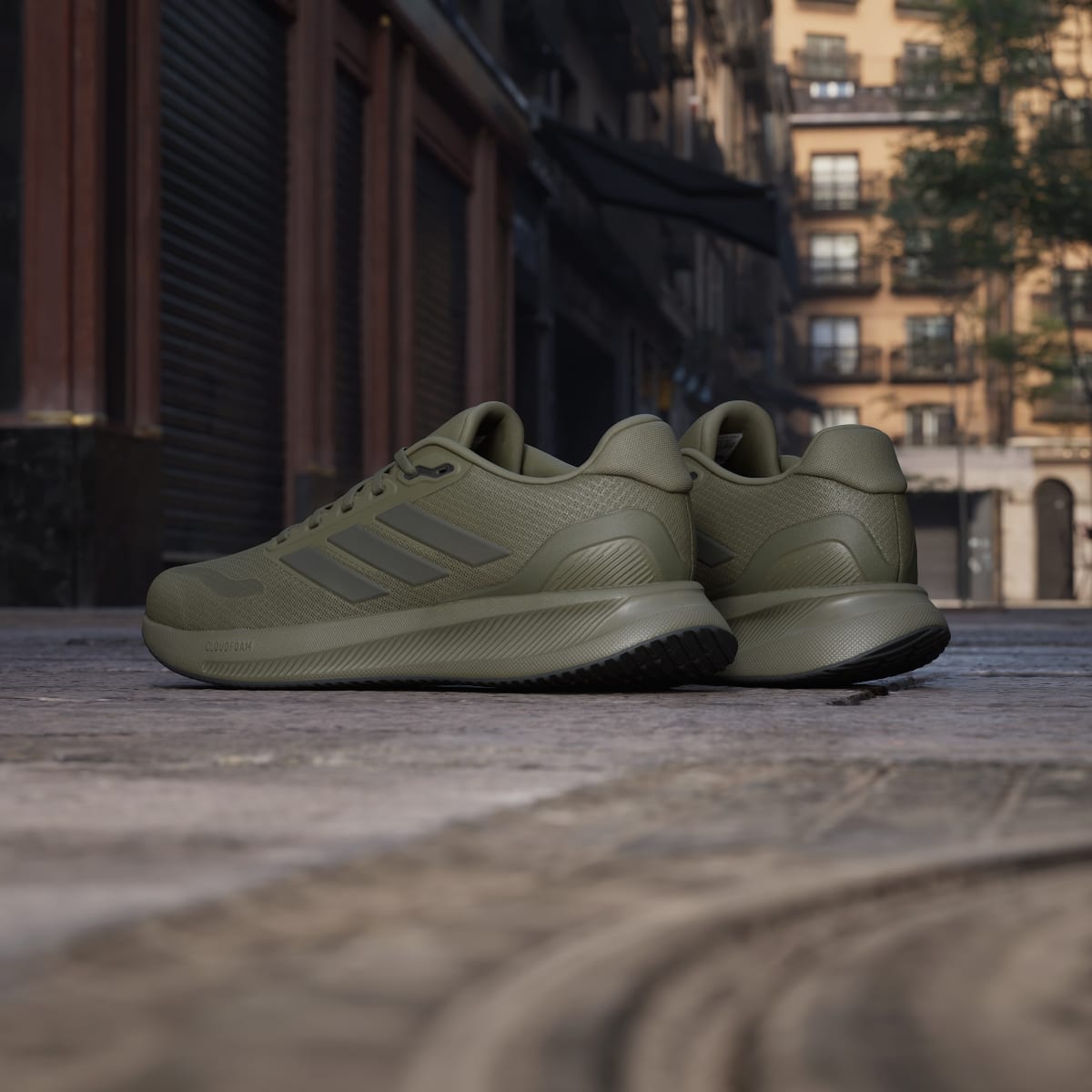 Adidas Men's Runfalcon 5 Running Shoes - Olive Strata / Shadow Olive / Core Black - Image 6