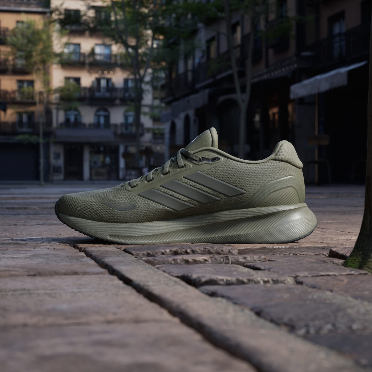 Adidas Men's Runfalcon 5 Running Shoes - Olive Strata / Shadow Olive / Core Black - Image 7