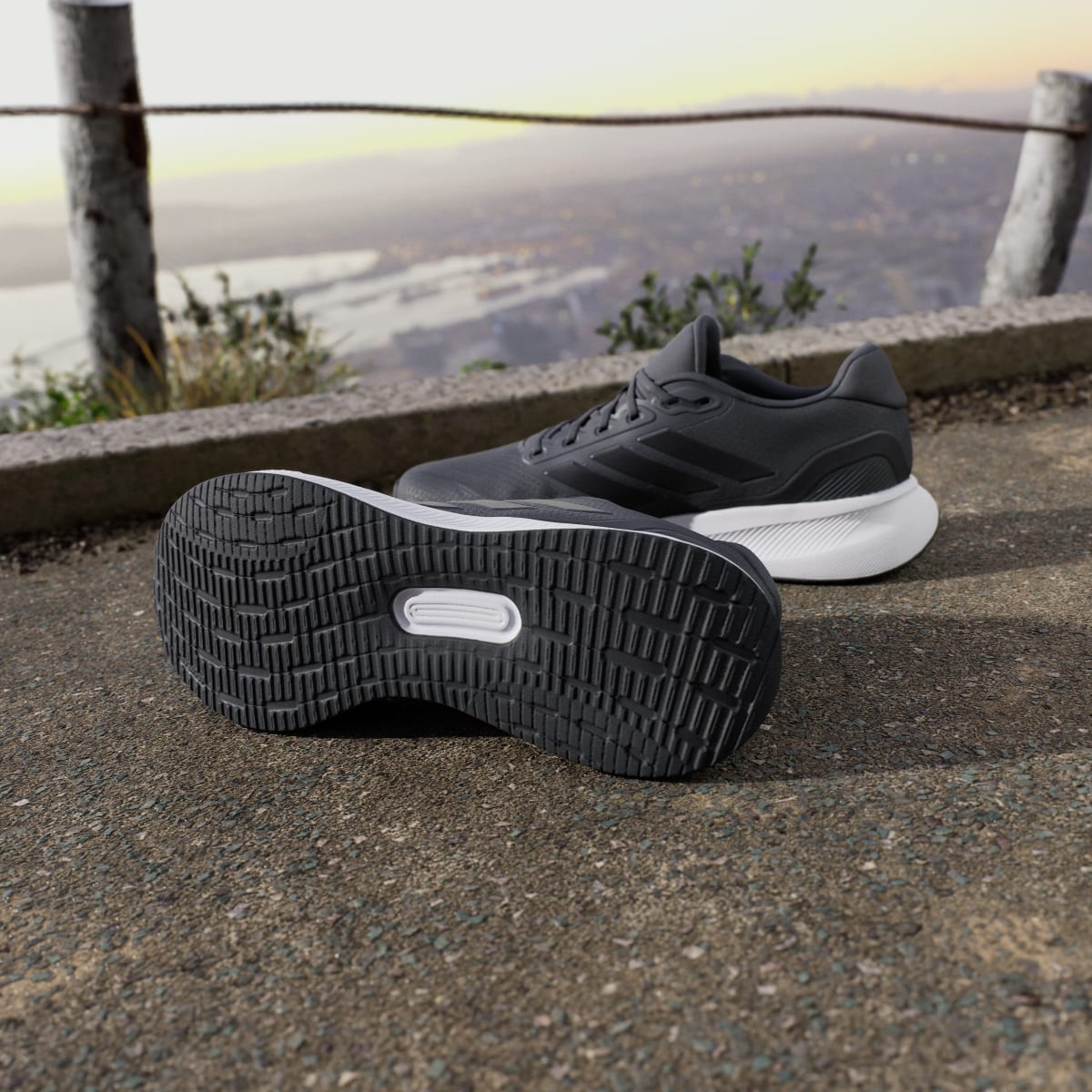 Adidas Men's Runfalcon 5 Running Shoes - Grey Six / Core Black / Cloud White - Image 4