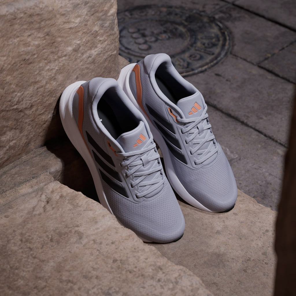 Adidas Men's Runfalcon 5 Running Shoes - Halo Silver / Core Black / Dusky Orange - Image 5
