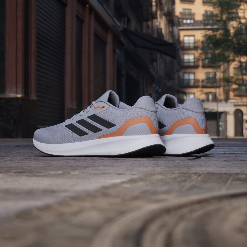 Adidas Men's Runfalcon 5 Running Shoes - Halo Silver / Core Black / Dusky Orange - Image 6