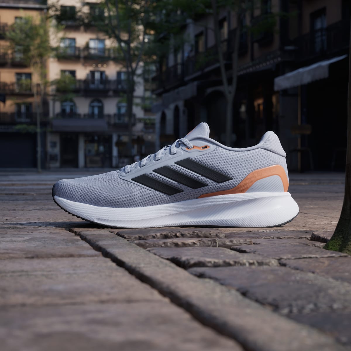 Adidas Men's Runfalcon 5 Running Shoes - Halo Silver / Core Black / Dusky Orange - Image 7