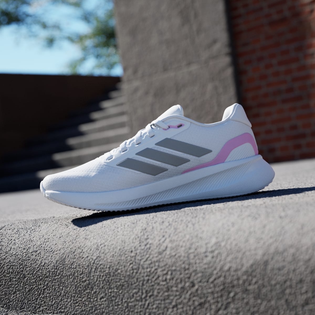 Adidas Women's Runfalcon 5 Running Shoes - Cloud White / Grey Strata / Core Black - Image 7