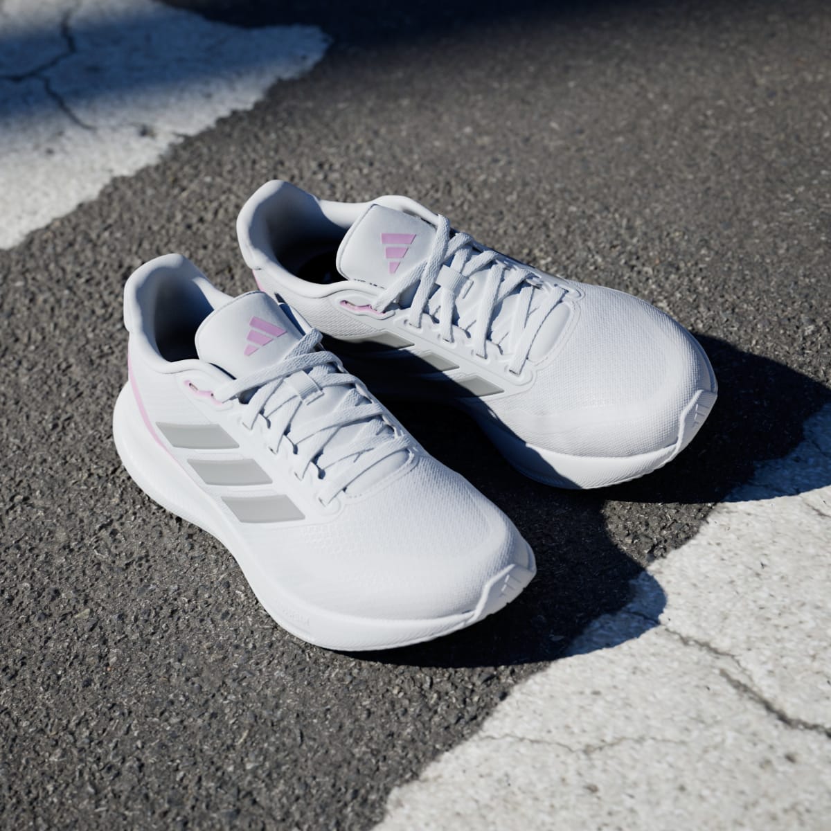 Adidas Women's Runfalcon 5 Running Shoes - Cloud White / Grey Strata / Core Black - Image 8
