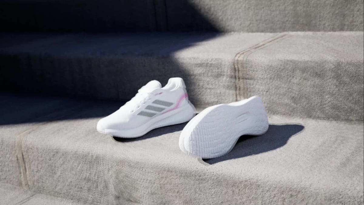 Adidas Women's Runfalcon 5 Running Shoes - Cloud White / Grey Strata / Core Black - Image 2