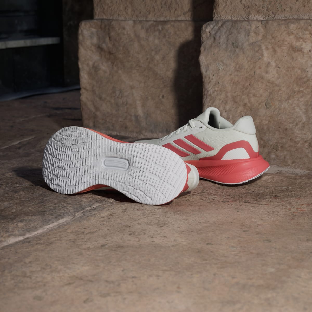 Adidas Women's Runfalcon 5 Running Shoes - Off White / Preloved Scarlet / Dash Grey - Image 4
