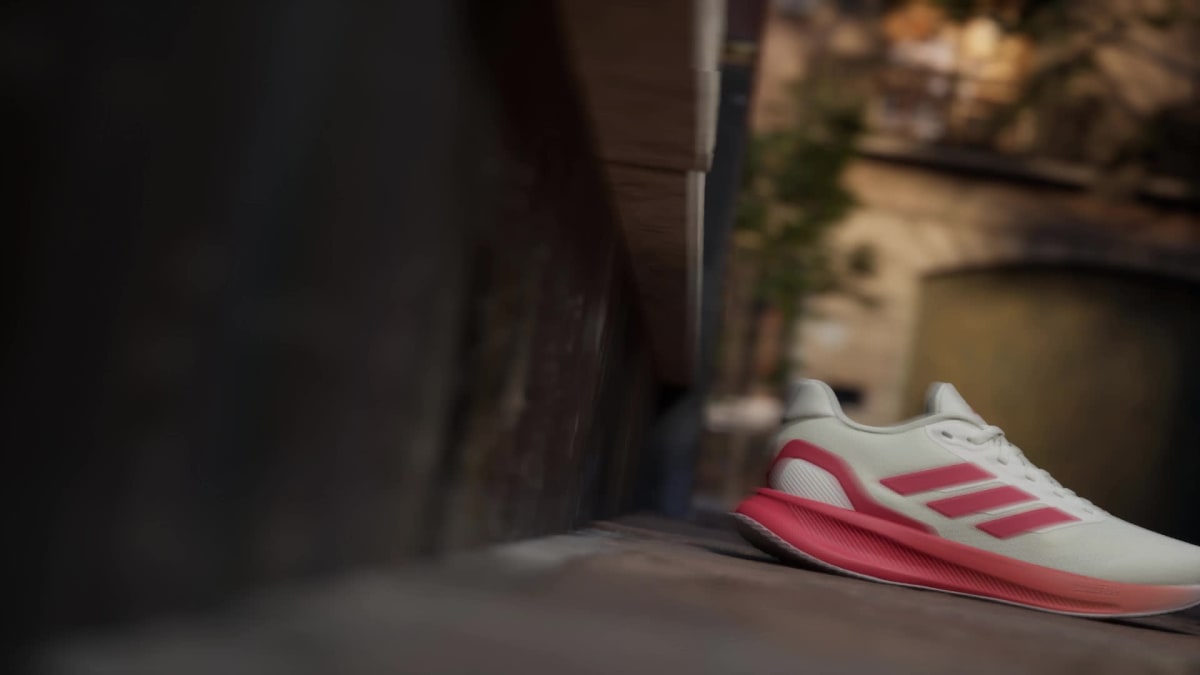 Adidas Women's Runfalcon 5 Running Shoes - Off White / Preloved Scarlet / Dash Grey - Image 2