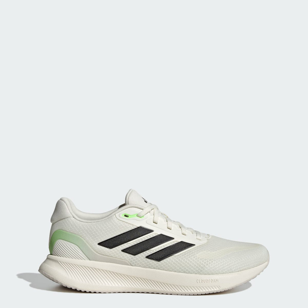 Adidas Men's Runfalcon 5 Running Shoes - Off White / Core Black / Lime Burst - Image 1