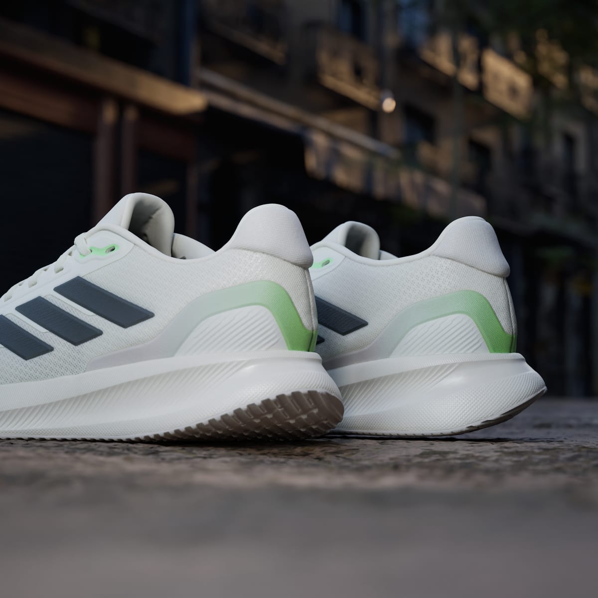 Adidas Men's Runfalcon 5 Running Shoes - Off White / Core Black / Lime Burst - Image 10
