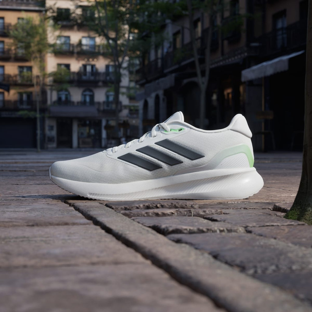 Adidas Men's Runfalcon 5 Running Shoes - Off White / Core Black / Lime Burst - Image 7