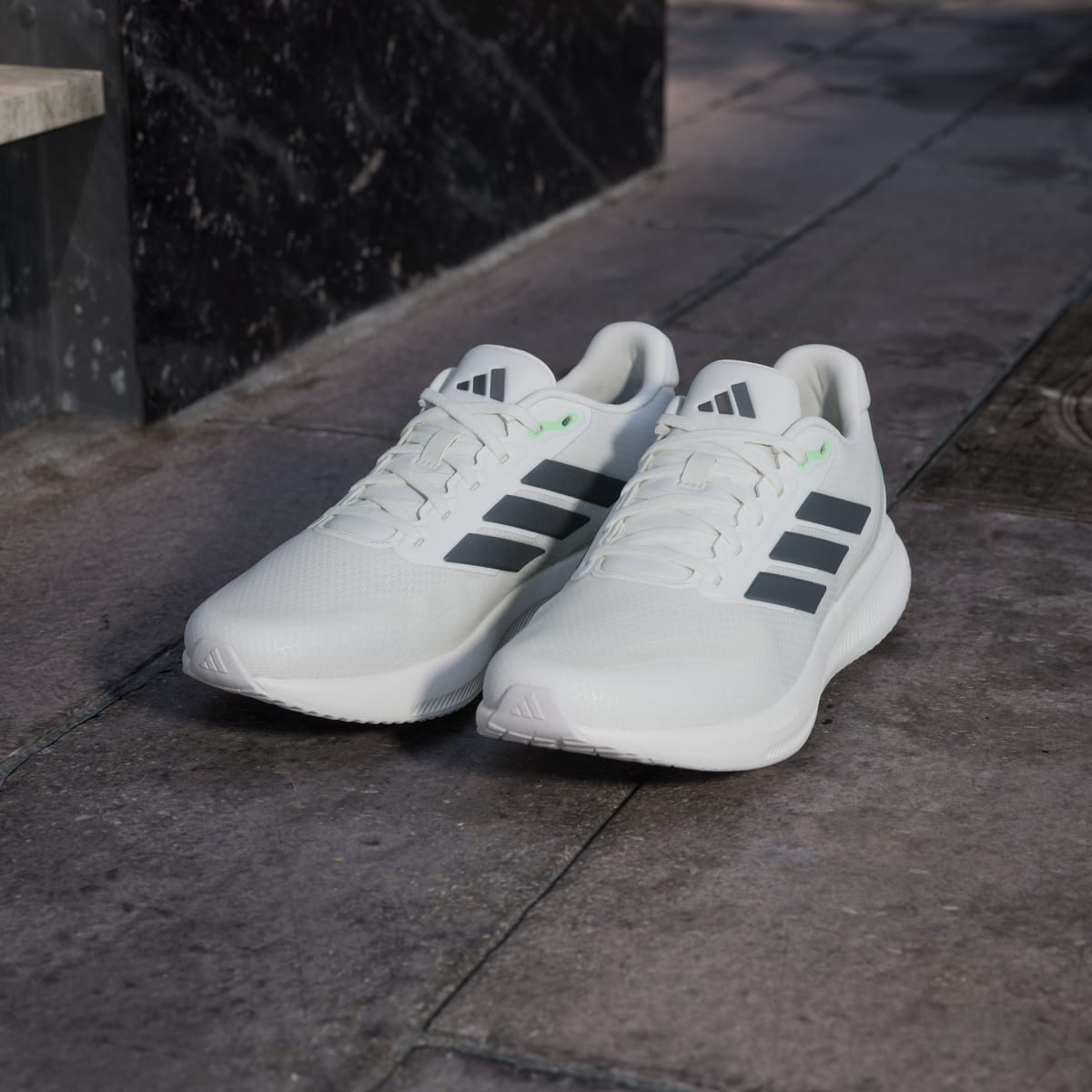 Adidas Men's Runfalcon 5 Running Shoes - Off White / Core Black / Lime Burst - Image 8