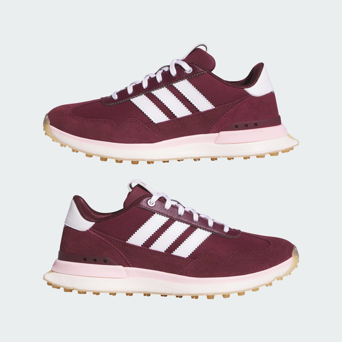 Adidas Women's S2G 26 TEXTILE SPIKELESS GOLF SHOES - Maroon / Cloud White / Clear Pink - Image 7