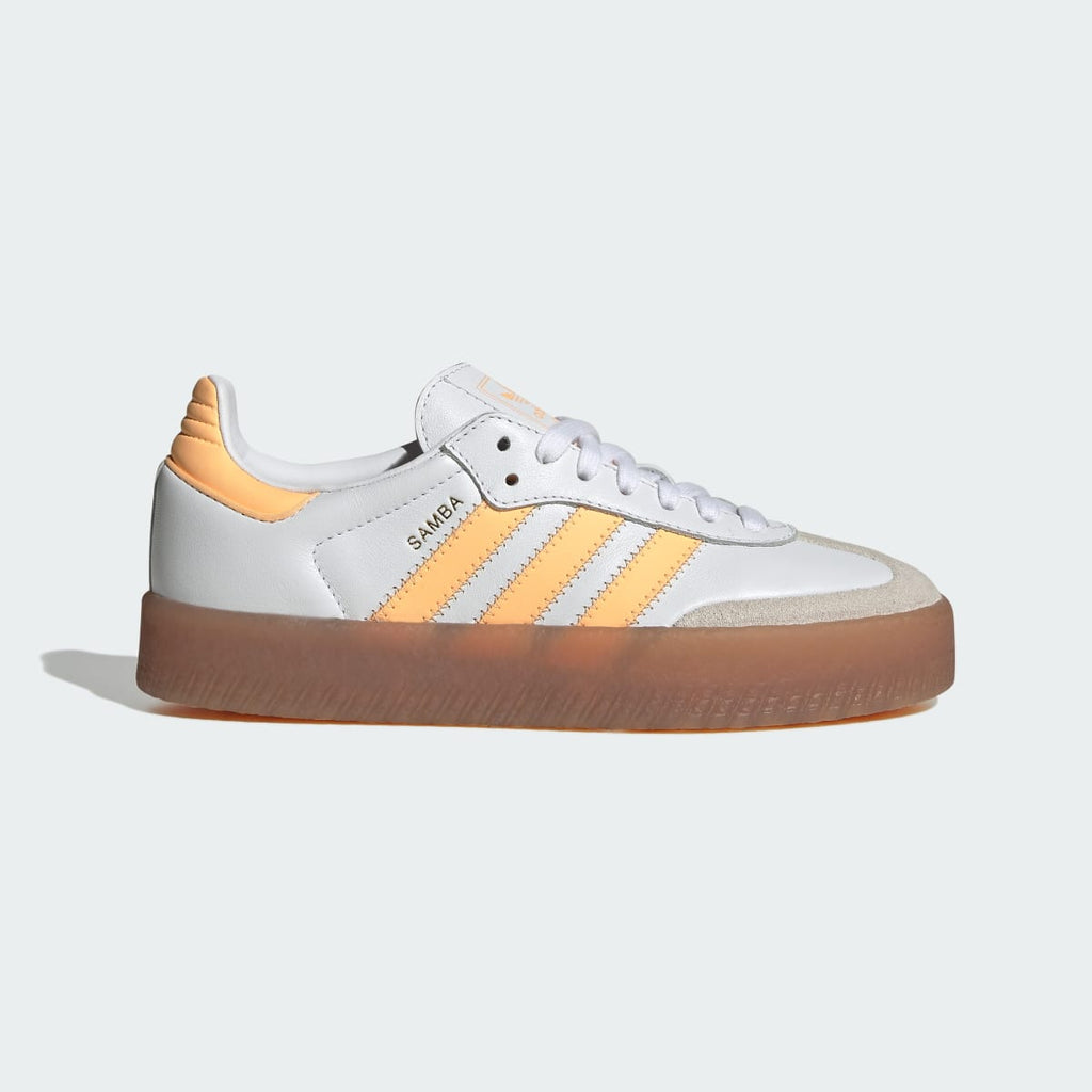 Adidas Kids' SAMBAE SHOES - Cloud White / Acid Orange / Gold Metallic - Image 1