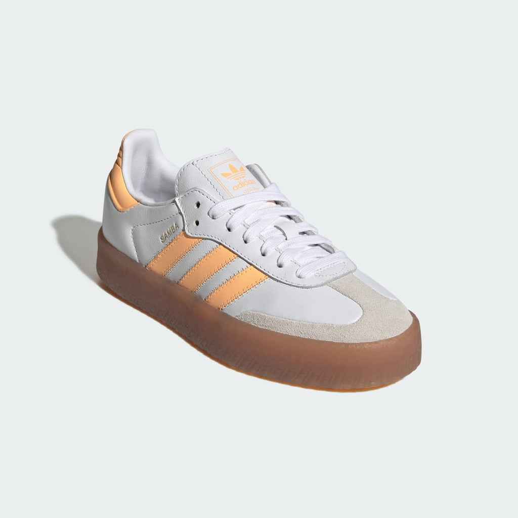 Adidas Kids' SAMBAE SHOES - Cloud White / Acid Orange / Gold Metallic - Image 4