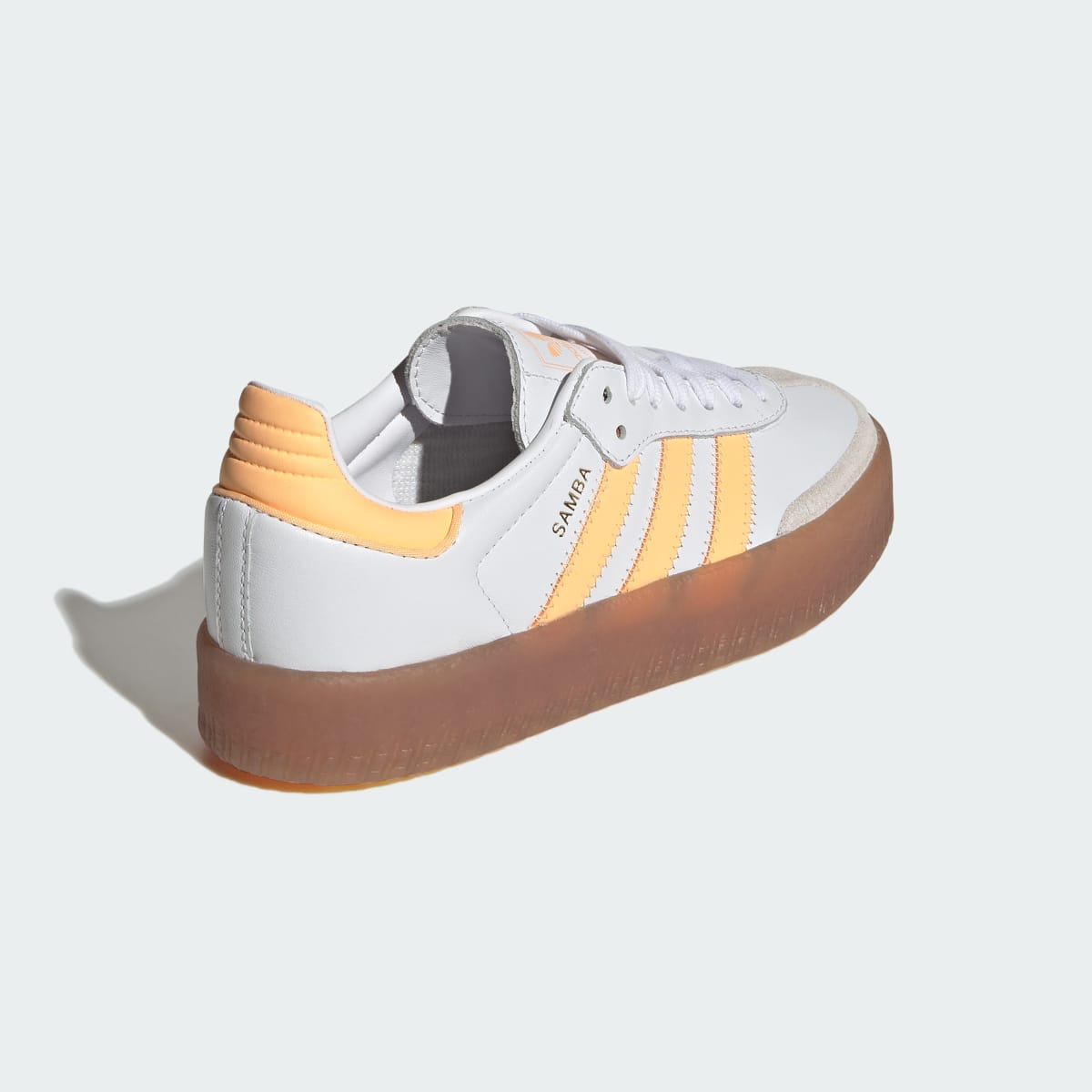 Adidas Kids' SAMBAE SHOES - Cloud White / Acid Orange / Gold Metallic - Image 5