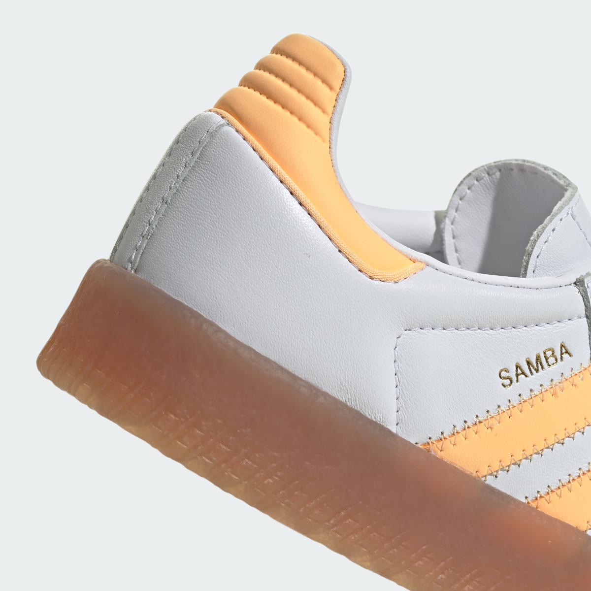 Adidas Kids' SAMBAE SHOES - Cloud White / Acid Orange / Gold Metallic - Image 9