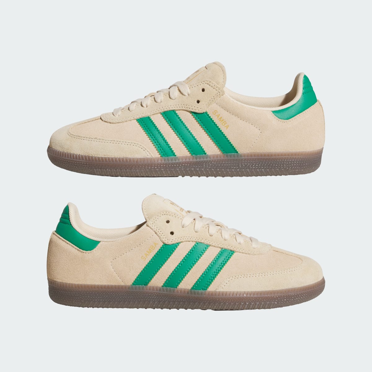 Adidas Men's SAMBA ADV Shoes - Sand Strata / Court Green / Gum - Image 7