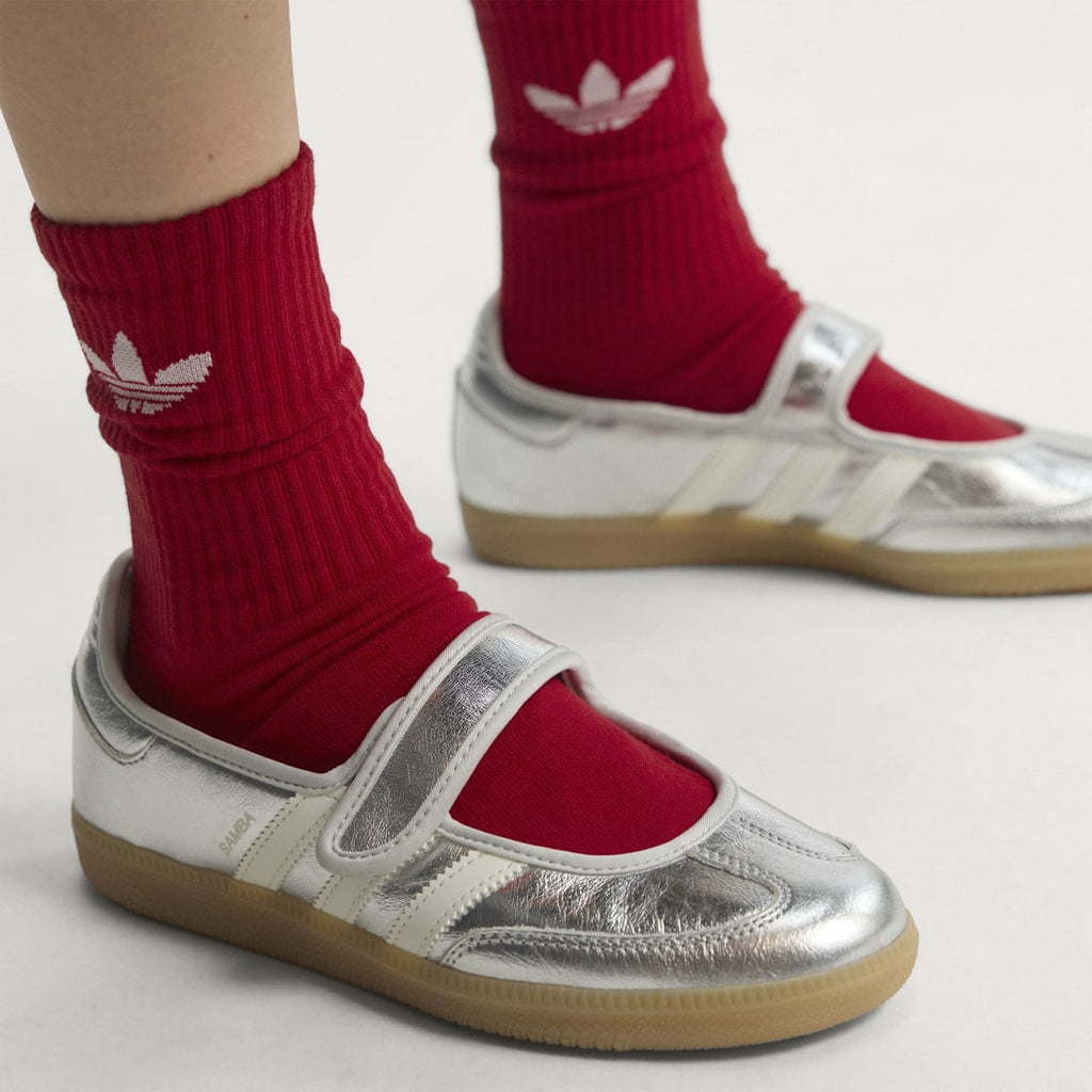 Adidas Women's SAMBA JANE SHOES - Silver Metallic / Off White / Gum - Image 5