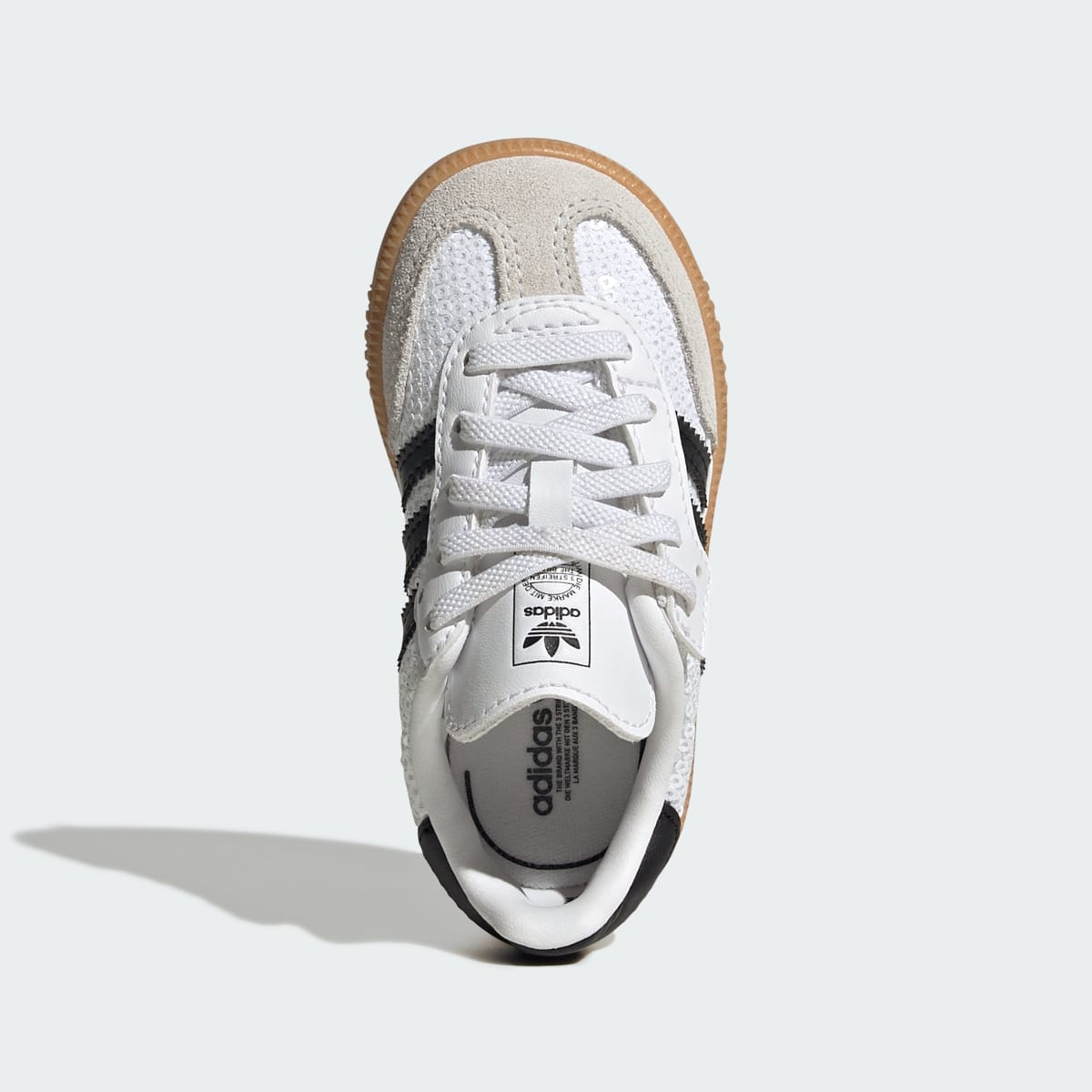 Adidas Kids' SAMBA OG COMFORT CLOSURE ELASTIC LACE SHOES - Cloud White / Core Black / Grey One - Image 3