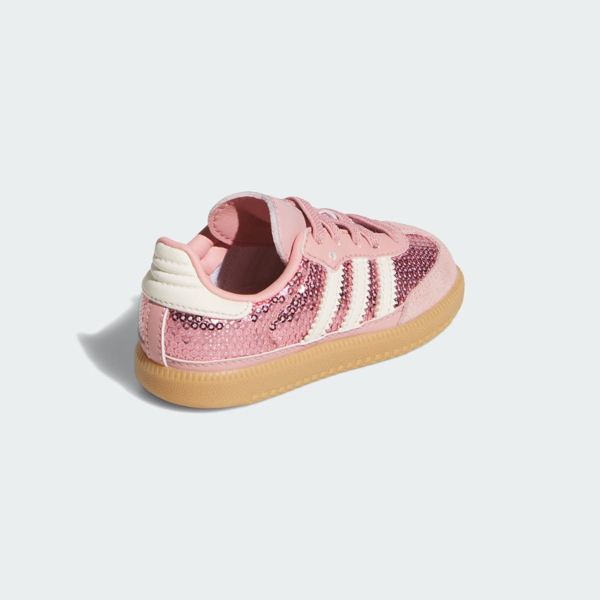 Adidas Kids' SAMBA OG ELASTIC LACE SHOES - Wonder Mauve / Cream White / Tech Grey Metallic - Image 5