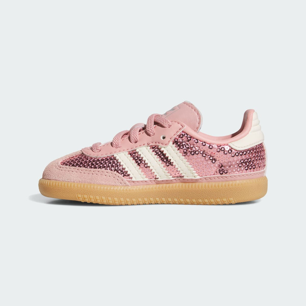Adidas Kids' SAMBA OG ELASTIC LACE SHOES - Wonder Mauve / Cream White / Tech Grey Metallic - Image 6